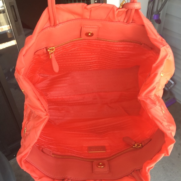 PRADA CORAL HANDBAG W14”x H9”x D6” - Picture 6 of 17